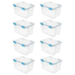 Sterilite 54 Quart Clear Plastic Stackable Storage Container Box Bin With Air Tight Gasket Seal Latching Lid Long Term Organizing Solution -Home Decoration Store GUEST 00a8d29c 55e4 45ba 8804 1e740ace1547