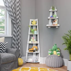 Kids' Corner Ladder Wall Shelf White - RiverRidge Home 10 Kids' Corner Ladder Wall Shelf White - RiverRidge Home -Home Decoration Store GUEST 020159fe cabb 44a3 89f6 44a61cde4dd8