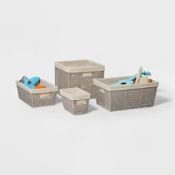 16" X 9" X 6" Woven Twisted Paper Rope Media Basket Gray - Brightroom™ -Home Decoration Store GUEST 054d99f6 5bc4 4b73 87f9 e39da675c247