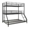 Twin/Twin/Full Zeke Triple Metal Bunk Bed - Room & Joy