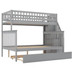Twin Over Full Bunk Bed With Trundle Bed And Staircase-ModernLuxe -Home Decoration Store GUEST 096f6800 01ff 4092 b7e9 a8d745017e93