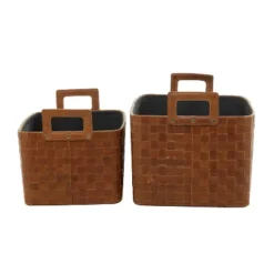 Set Of 2 Leather Magazine Holder - Olivia & May 8 Set Of 2 Leather Magazine Holder - Olivia & May -Home Decoration Store GUEST 09c9155c cf77 456b 99c3 a4a534950e6a