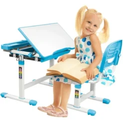 Mount-It! Kids Desk And Chair Set | Height Adjustable Ergonomic Children's School Workstation With Storage Drawer | Blue -Home Decoration Store GUEST 0a33b8ac 0cd7 42db ad7a 14e28a3a62e7