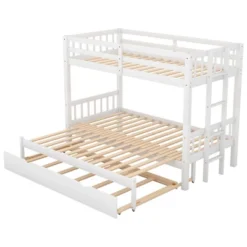 Twin Over Twin Pull-out Bunk Bed With Trundle Bed And Ladder-ModernLuxe -Home Decoration Store GUEST 0b8fce47 3dd3 4f94 9360 ba7055f635e7