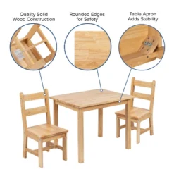 Flash Furniture Kids Solid Hardwood Table And Chair Set For Playroom, Bedroom, Kitchen - 3 Piece Set 25 Flash Furniture Kids Solid Hardwood Table And Chair Set For Playroom, Bedroom, Kitchen - 3 Piece Set -Home Decoration Store GUEST 0bf9d919 a115 4ffe a6b2 d493e1126156