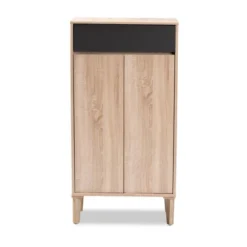 Fella Two-Tone Oak And Entryway Shoe Cabinet With Drawer Brown - Baxton Studio -Home Decoration Store GUEST 0c094adf 01b0 46e1 aee5 a5b50605890e