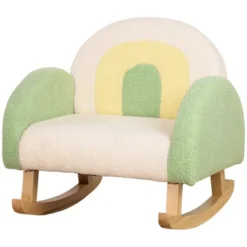 Qaba Kids Sofa, Rocking Toddler Sofa Chair With Solid Wooden Frame, Faux Lamb Fleece Fabric For Nursery, Kindergarten, Playroom, Bedroom -Home Decoration Store GUEST 0c8dc7b1 d97b 4b9d b1d8 de29228fb378
