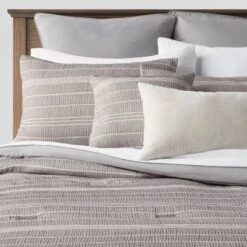 12pc Chambray Matelasse Stripe Comforter & Sheet Bedding Set Gray - Threshold™ 19 12pc Chambray Matelasse Stripe Comforter & Sheet Bedding Set Gray - Threshold™ -Home Decoration Store GUEST 0ccf3b00 29f5 443f 9e99 5d90374652ac
