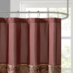 Paisley Jacquard Polyester Shower Curtain