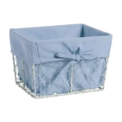 Design Imports Set Of 3 S Antique White Chicken Wire Washed Denim Liner Baskets -Home Decoration Store GUEST 0dbcbd05 c3ea 4971 a42d 96fac90b8b46