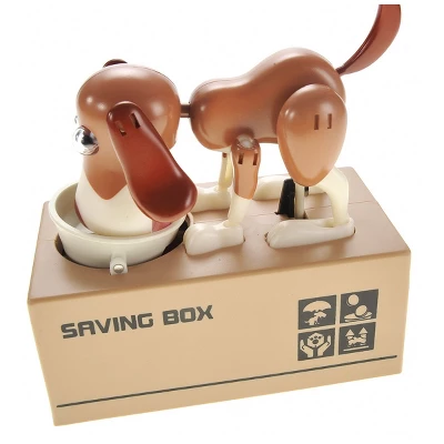 Insten My Dog Piggy Bank, Robotic Coin Munching Money Box, Kids Toys Birthday Gift, White Brown 4 Insten My Dog Piggy Bank, Robotic Coin Munching Money Box, Kids Toys Birthday Gift, White Brown - Image 4
