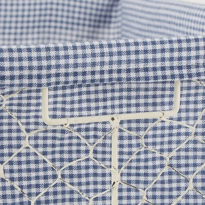 Design Imports Set Of 3 S Antique White Chicken Wire French Gingham Check Liner Baskets Blue/White 3 Design Imports Set Of 3 S Antique White Chicken Wire French Gingham Check Liner Baskets Blue/White - Image 3