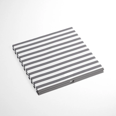 Bacati - Pin Stripes White/Gray Storage Box Small 2 Bacati - Pin Stripes White/Gray Storage Box Small - Image 2