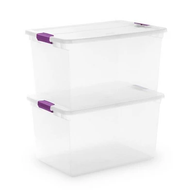 Sterilite 66 Quart Clear Latch Lid Storage Container Tote, 6 Pack, And 27 Quart Clear Latch Lid Storage Container Tote, 6 Pack For Home Organization 3 Sterilite 66 Quart Clear Latch Lid Storage Container Tote, 6 Pack, And 27 Quart Clear Latch Lid Storage Container Tote, 6 Pack For Home Organization - Image 3