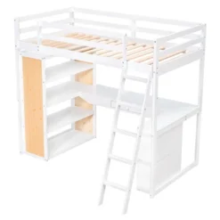 Loft Bed With Ladder, Shelves, And Desk - ModernLuxe 16 Loft Bed With Ladder, Shelves, And Desk - ModernLuxe -Home Decoration Store GUEST 13e1d57e 8779 4e06 a4fb 7aa7ca36c889
