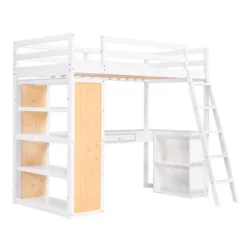 Loft Bed With Ladder, Shelves, And Desk - ModernLuxe 15 Loft Bed With Ladder, Shelves, And Desk - ModernLuxe -Home Decoration Store GUEST 14e2f3ad 9608 48de 9770 a39b467ceba8