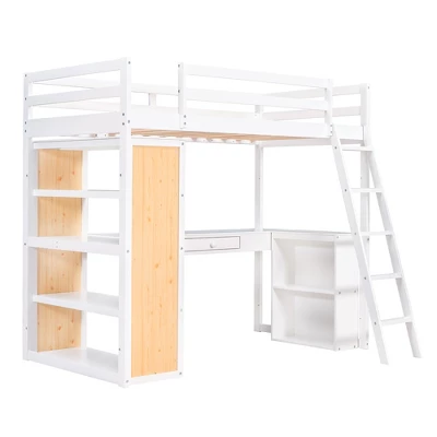 Loft Bed With Ladder, Shelves, And Desk - ModernLuxe 5 Loft Bed With Ladder, Shelves, And Desk - ModernLuxe - Image 5