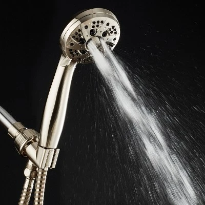 Six Setting High Pressure Luxury Hand Shower With 6' Hose Brushed Nickel - AquaDance 5 Six Setting High Pressure Luxury Hand Shower With 6' Hose Brushed Nickel - AquaDance - Image 5