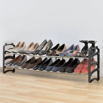Seville Classics 4 Tier Expandable Stackable 20 Pair Shoe Rack Organizer 14 Seville Classics 4 Tier Expandable Stackable 20 Pair Shoe Rack Organizer - Image 14