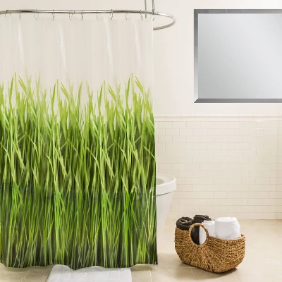 Grass EVA Shower Curtain - Green 1 Grass EVA Shower Curtain - Green