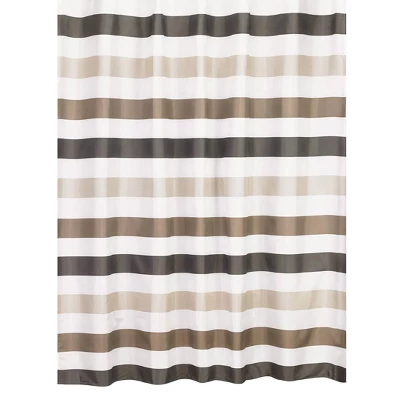 Cabana Shower Curtain White/Brown - Moda At Home 2 Cabana Shower Curtain White/Brown - Moda At Home - Image 2