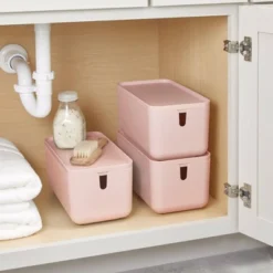 Cade Lidded Storage Bin Blush - IDESIGN 8 Cade Lidded Storage Bin Blush - IDESIGN -Home Decoration Store GUEST 18366a86 9f1f 4611 939b aa5c2822b048