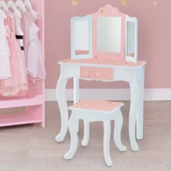 Fashion Twinkle Star Gisele Play Vanity Set Pink/White - Teamson Kids -Home Decoration Store GUEST 1bd576c7 0649 4c06 8e01 b61a16d0b6b4