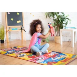 KC CUBS | Justice League Girls Kids Hopscotch Number Counting Educational Learning & Game Play Nursery Bedroom Classroom Rug Carpet, 2' 7" X 6' 0" -Home Decoration Store GUEST 1fa31024 ba22 4f5b adc7 542f1969e70e
