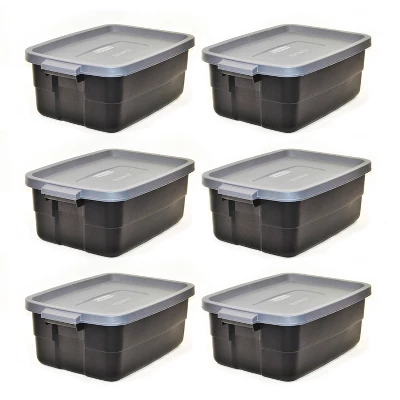 Rubbermaid Roughneck 3 Gallon Rugged Storage Tote With Lid And Handles For Home, Basement, Garage, (6 Pack) 7 Rubbermaid Roughneck 3 Gallon Rugged Storage Tote With Lid And Handles For Home, Basement, Garage, (6 Pack) - Image 7