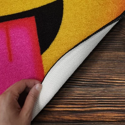 Deerlux Emoji Style Round Funny Smiley Face Kids Area Rug, Sobbing Emoji Rug 4 Deerlux Emoji Style Round Funny Smiley Face Kids Area Rug, Sobbing Emoji Rug - Image 4