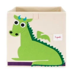 3 Sprouts Kids Childrens 13 Inch Square Felt Green Dragon Foldable Storage Cube Bin With Gray Hedgehog Fabric Storage Cube Bin -Home Decoration Store GUEST 21bb9d7c db26 4062 8079 22b8a929f45c