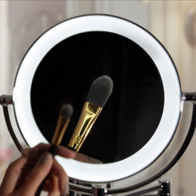 11" Round LED Wall Mount Powered By Battery Or Adaptor Makeup Mirror - Zadro 5 11" Round LED Wall Mount Powered By Battery Or Adaptor Makeup Mirror - Zadro - Image 5