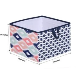Bacati - Emma Aztec Design Fox Coral/Mint/Navy Storage Box Large -Home Decoration Store GUEST 239ed19e 4486 423d 9b3a aa551a286314