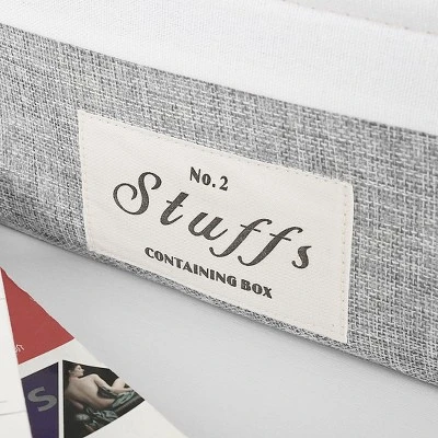 Unique Bargains Square Cotton Linen Fabric Towel Basket Decorative Storage Bins 1 Pc 4 Unique Bargains Square Cotton Linen Fabric Towel Basket Decorative Storage Bins 1 Pc - Image 4