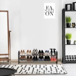 Seville Classics 4 Tier Expandable Stackable 20 Pair Shoe Rack Organizer 23 Seville Classics 4 Tier Expandable Stackable 20 Pair Shoe Rack Organizer -Home Decoration Store GUEST 24455b6d ba62 467d adf1 b5470cad55ee