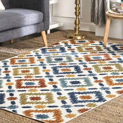 NuLOOM Indoor/Outdoor Transitional Labyrinth Area Rug 1 NuLOOM Indoor/Outdoor Transitional Labyrinth Area Rug