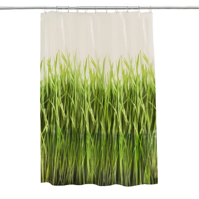 Grass EVA Shower Curtain - Green 2 Grass EVA Shower Curtain - Green - Image 2