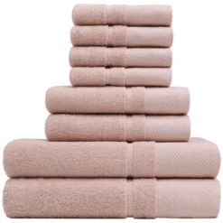 PiccoCasa 100% Combed Cotton Soft 600 GSM Absorbent Lightweight Shower Towel Set 8 Pcs -Home Decoration Store GUEST 25eb7a62 3880 4f14 a459 91215b910366