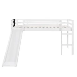 Twin Size Loft Wood Bed With Slide, Stair And Chalkboard - ModernLuxe -Home Decoration Store GUEST 271ae489 6490 4aab bbbb bfbc8b87b72c