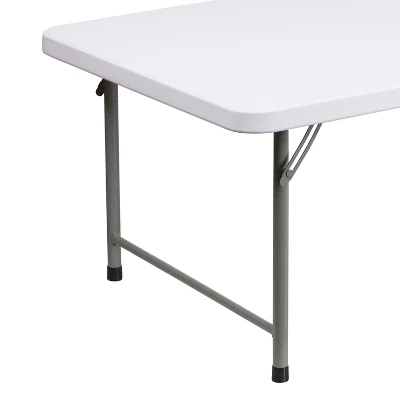 Flash Furniture 4.93-Foot Kid's Granite White Plastic Folding Table 4 Flash Furniture 4.93-Foot Kid's Granite White Plastic Folding Table - Image 4
