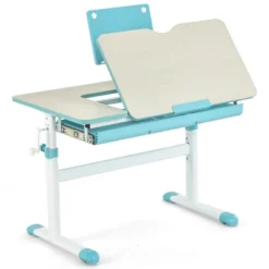 Costway Height-Adjustable Kids Desk Children Study Table With Tilt Desktop & Book Stand Blue/Pink -Home Decoration Store GUEST 2813d16a 4eda 49c7 806a 7fd455cd831e