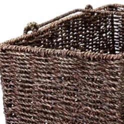Villacera 14-Inch Wicker Stair Case Basket With Handles Handmade Woven Seagrass In Brown -Home Decoration Store GUEST 285f066b 73ad 46e0 8f2a 5886cde7c6c0