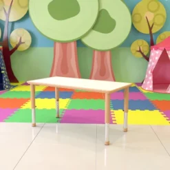 Flash Furniture 23.625"W X 47.25"L Rectangular Plastic Height Adjustable Activity Table -Home Decoration Store GUEST 2942703c a9e0 4609 9391 2d7ceef48b01
