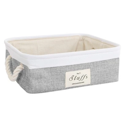 Unique Bargains Square Cotton Linen Fabric Towel Basket Decorative Storage Bins 1 Pc 5 Unique Bargains Square Cotton Linen Fabric Towel Basket Decorative Storage Bins 1 Pc - Image 5