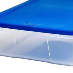 Homz 28 Quart Snaplock Clear Plastic Storage Tote Container Bin With Secure Lid And Handles For Home And Office Organization, Blue (2 Pack) -Home Decoration Store GUEST 29c924a3 dea8 4a08 9c41 8dd59bb801a4