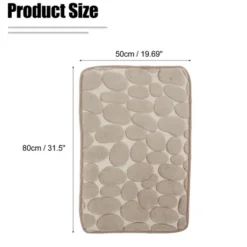 Unique Bargains Cobblestone Pattern Bathroom Rugs Polyester Bath Mat Machine Washable Beige 80x50cm -Home Decoration Store GUEST 2a5df00d d864 4684 9117 c9dac2af824c