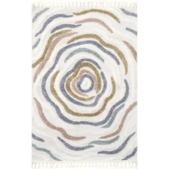 NuLOOM Adette Abstract Swirl Kids Tassel Area Rug -Home Decoration Store GUEST 2a935dc0 3681 46e0 ba76 2e6bc37d1ec0
