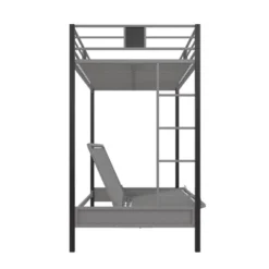 Twin Over Futon Maxence Metal Bunk Bed Silver/Black - Room & Joy 11 Twin Over Futon Maxence Metal Bunk Bed Silver/Black - Room & Joy -Home Decoration Store GUEST 2acbb000 e93e 4a17 a72c 5893f0c0352a