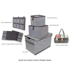 Bacati - Pin Stripes White/Gray Storage Box Small 8 Bacati - Pin Stripes White/Gray Storage Box Small -Home Decoration Store GUEST 2ad6c36a 1b30 46bf 84d7 93633a2b9869