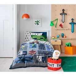 Saturday Park Minecraft Emblematic 100% Organic Cotton Duvet Cover & Sham Set -Home Decoration Store GUEST 2ad7f5af 6e25 4e80 bccc 67a5562509d4
